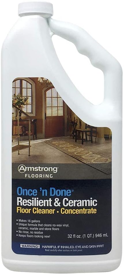 Armstrong – Once and Done – Limpiador concentrado para pisos cerámicos y resistentes, 32 onzas