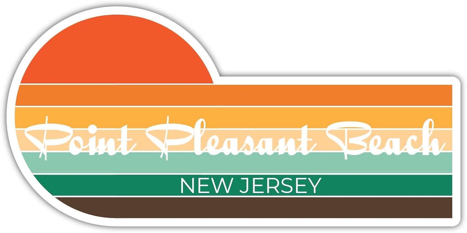 Point Pleasant Beach New Jersey – Imán para nevera (4 x 2.25 pulgadas), diseño estético retro vintage de los años 70