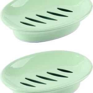 WYOK Paquete de 2 jaboneras con soporte para jabón de drenaje, fácil limpieza, ahorrador de jabón, bandeja de jabón blanda para ducha, baño, cocina WYOK Paquete de 2 jaboneras con soporte para jabón de drenaje, fácil limpieza, ahorrador de jabón, bandeja de jabón blanda para ducha, baño, cocina