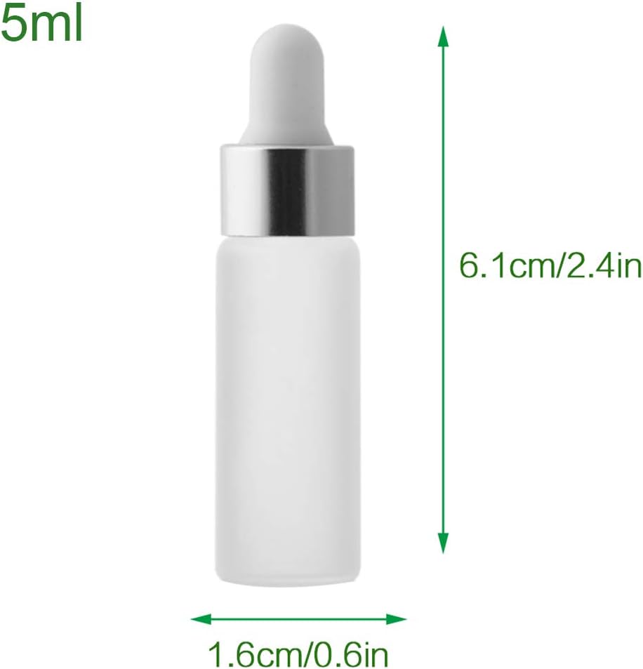 Enslz 15 piezas Mini botella vacía con cuentagotas de vidrio de aceite esencial esmerilado, botellas reutilizables, frasco de gotero de aceite nasal