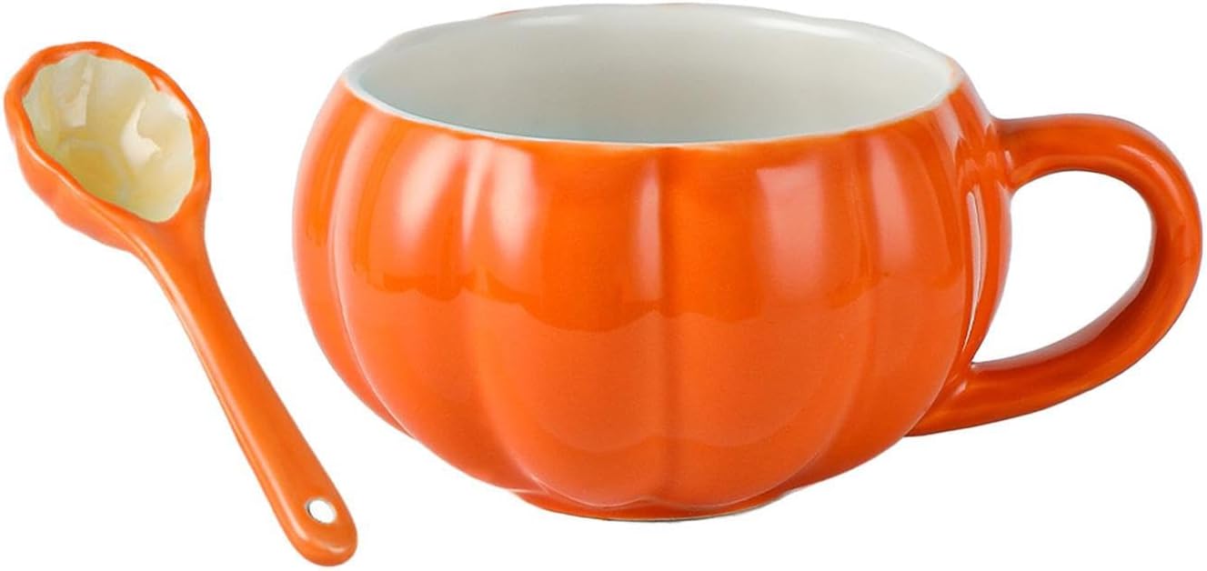 Taza de Halloween 3D con diseño de calabaza y fantasma, taza de cerámica para niños, taza de café de Halloween con tapa