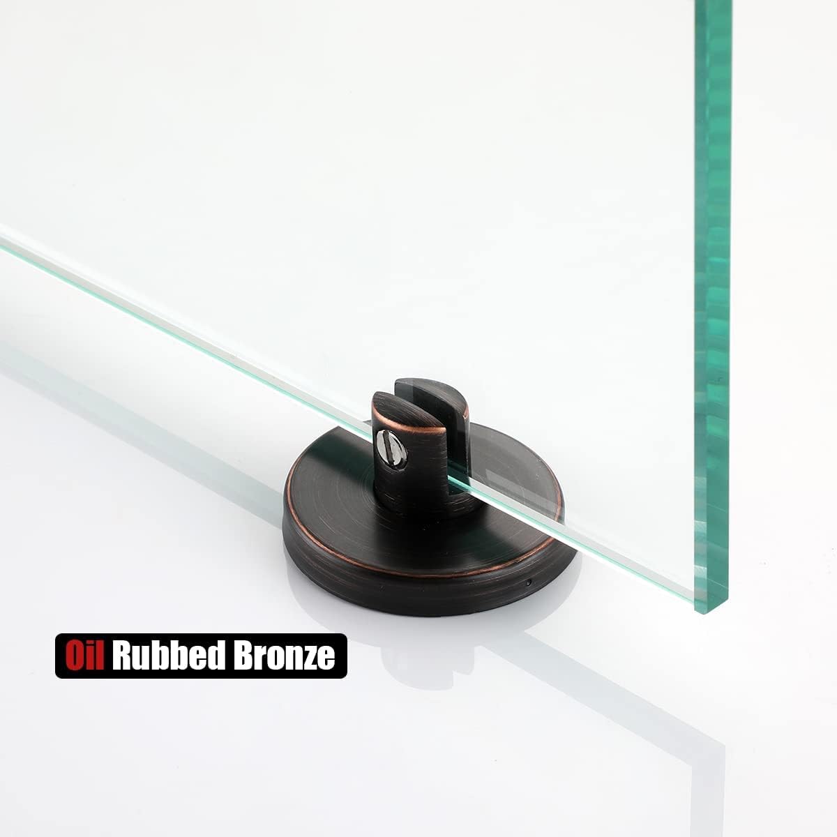JQK TGS101L14-ORB – Estante de vidrio para baño de bronce aceitado, almacenamiento de ducha de vidrio templado de 14 x 5 pulgadas, montaje en pared