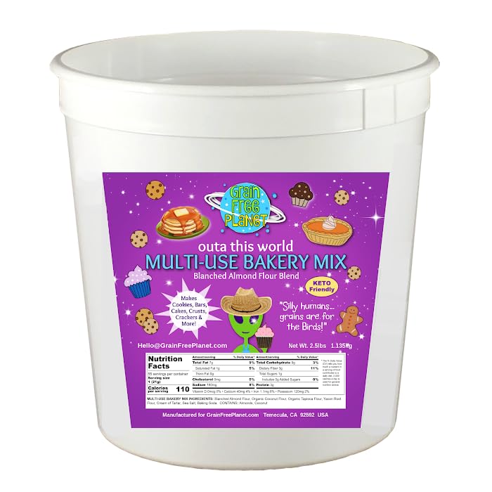 Grain Free Planet ‘s Mezcla de panadería multiusos  Mezcla para hornear Clean Keto  Hace galletas, panqueques y waffles, cortezas de pastel,