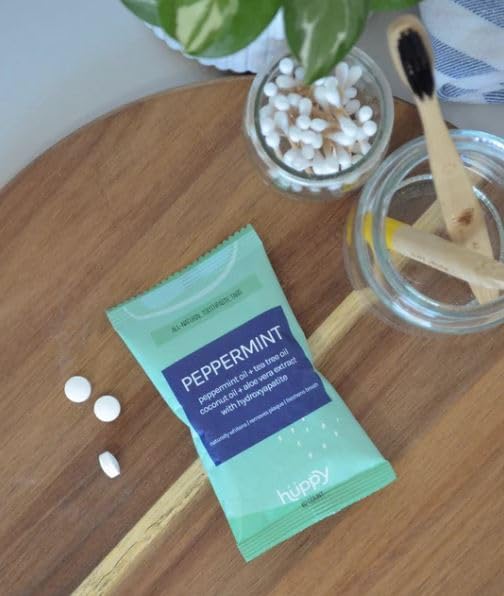 Huppy Tabletas de pasta de dientes, menta, recambio de 62 unidades