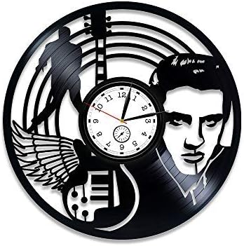 Kovides Reloj de pared de disco de vinilo de 12 pulgadas Elvis The King