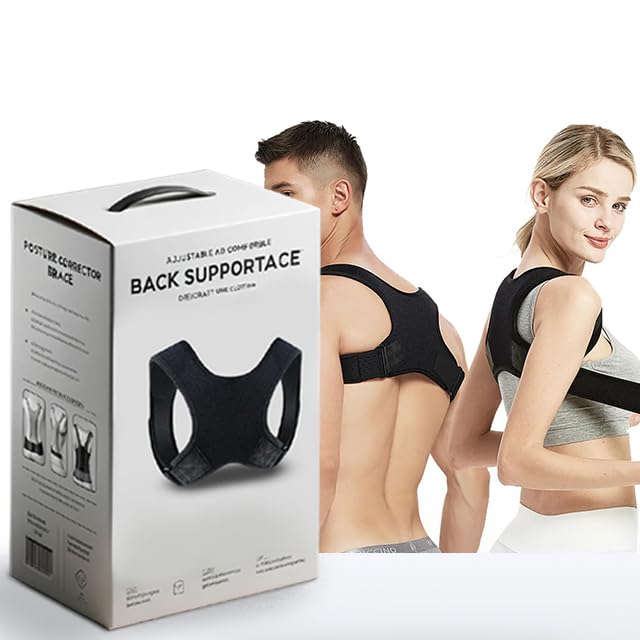 5-Star Corrector de postura para hombres y mujeres, ajustable, cómodo, transpirable, corrector con soporte elástico para la parte superior de la