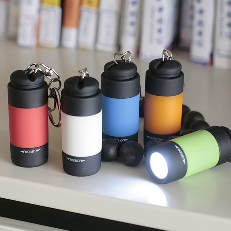 Mini llavero linterna USB recargable luz LED impermeable llavero de mano linterna acoplable a llavero para acampar al aire libre linterna diaria
