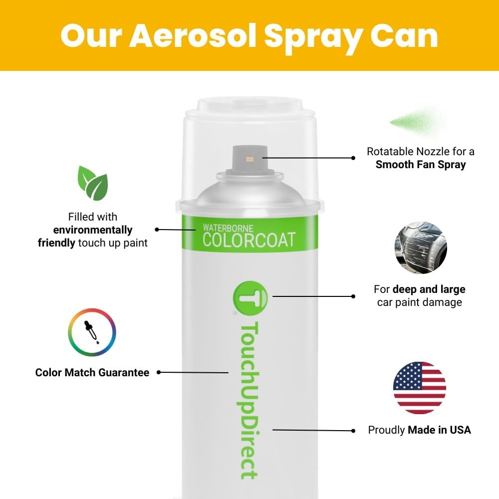 TouchUpDirect QAK – Aerosol de pintura de retoque de color blanco sólido compatible con Nissan Exact Match – Paquete esencial