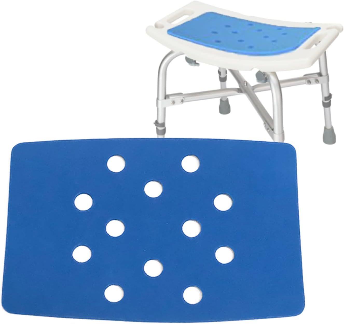 Alfombrilla de asiento para silla de baño, cojín de banco de ducha para ancianos, almohadilla de espuma EVA antideslizante con adhesivo para