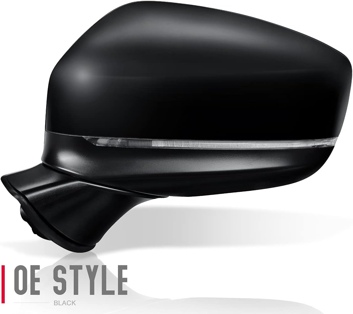 DNA Motoring OEM-MR-MA1320194 – Espejo lateral de ajuste con luz de señal compatible con Mazda CX-9 16-17, sin calefacción