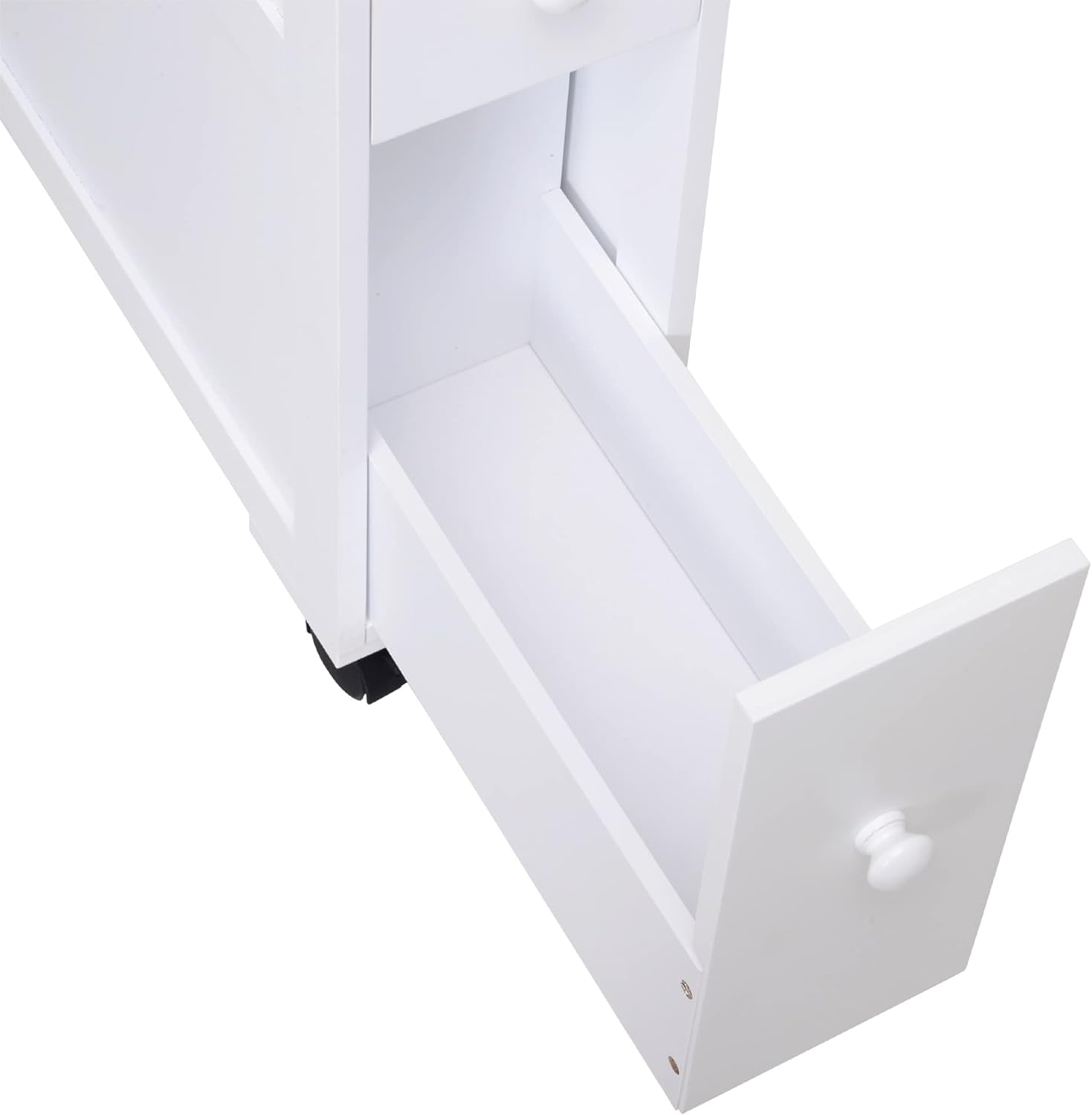 HOMCOM Gabinete de almacenamiento lateral estrecho de madera de 6.25 x 20.5 x 28.25 pulgadas, color blanco