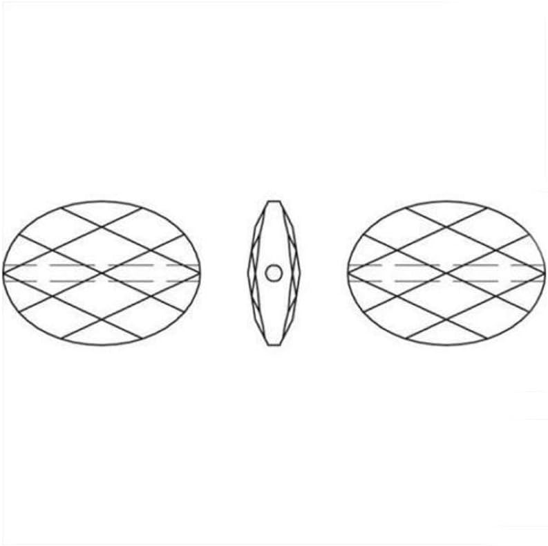 5 hebras checas de 0.630 in (0.63 pulgadas) facetadas planas ovaladas de cristal sueltas de cristal AB (225-235 piezas en total) para joyería