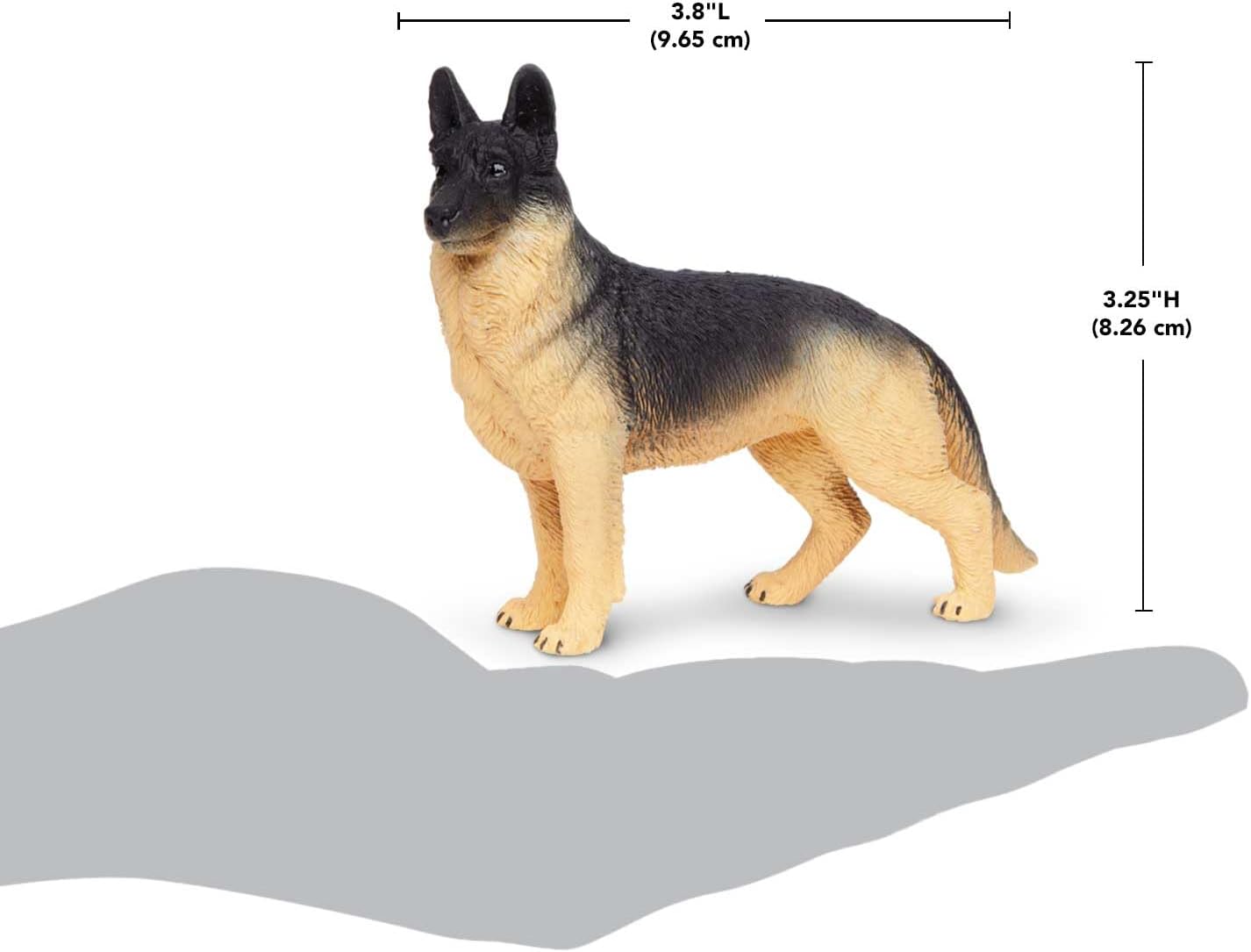 Safari Ltd. Figura de pastor alemán, figura detallada de plástico de 3.75 pulgadas, divertido juguete educativo para niños, niñas y niños a partir