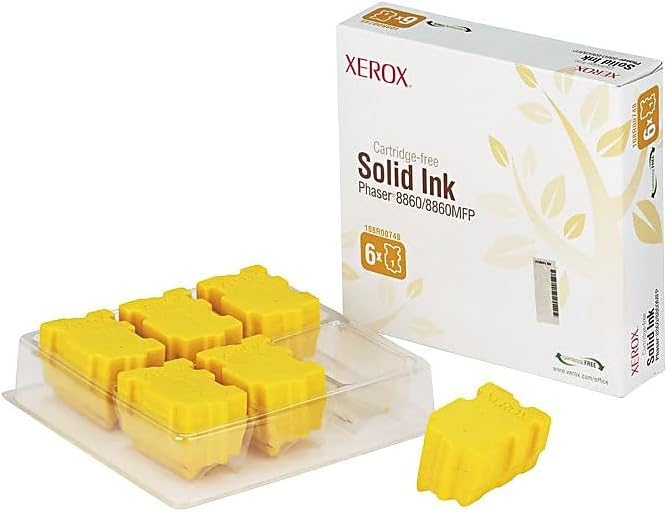 Xerox – Varillas de tinta sólidas amarillas originales para ColorQube 8900 (6 por caja), 108R01016
