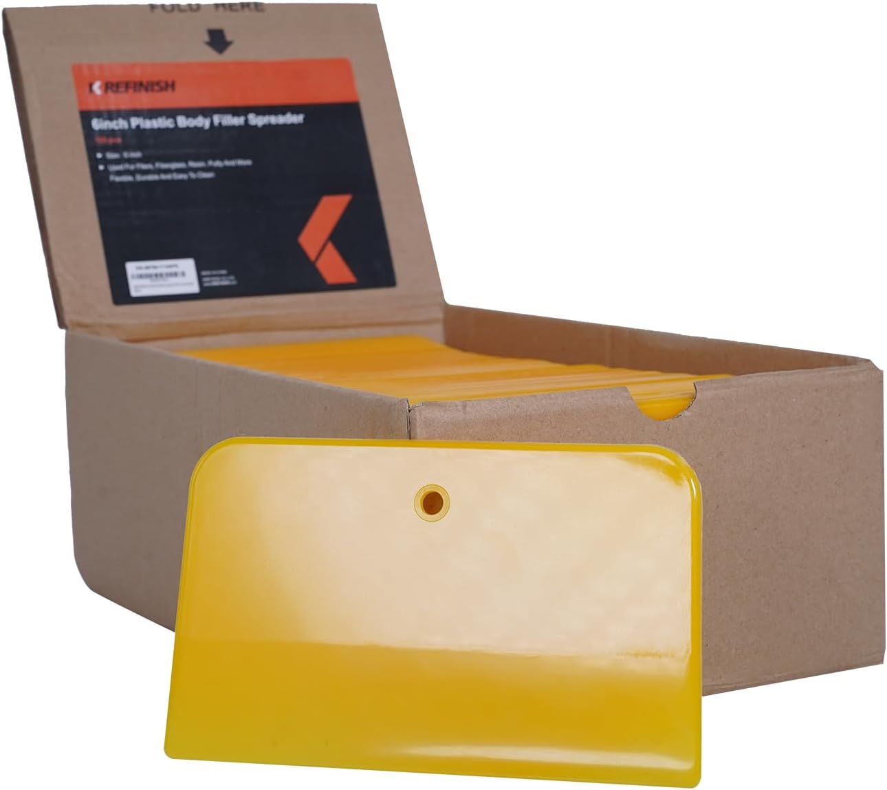Esparcidores de relleno corporal (paquete de 100)  Esparcidor de plástico reutilizable amarillo de 6 pulgadas para rellenos de automóviles,