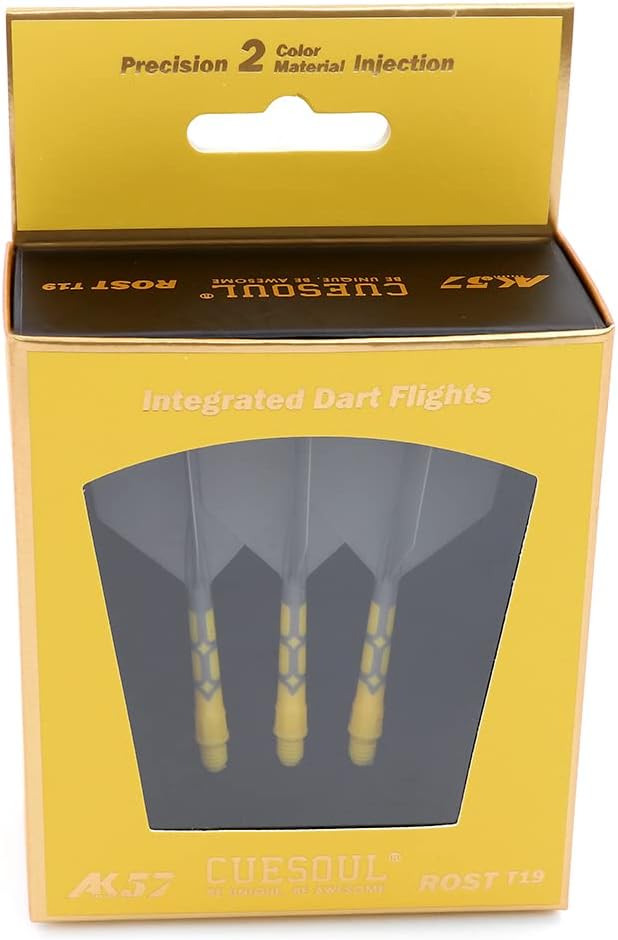 CUESOUL ROST T19 Integrated Dart Shaft and Flights Big Wing Shape Grey 28mm-Say Goodbye to Falling Dart Flight
