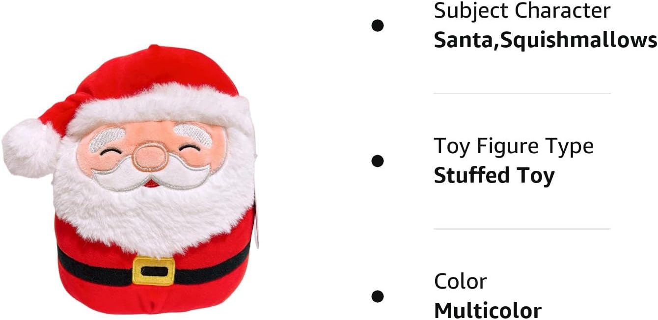 Squishmallows Kellytoy – Muñeca de peluche de Navidad de 8 pulgadas (Nick The Santa A), SQX21-8AST-C