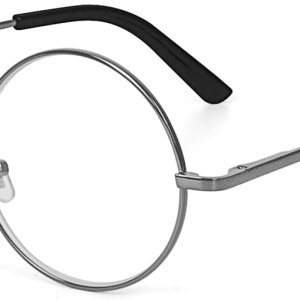 Gafas de lectura redondas con marco de metal con bisagra de resorte (negro, plateado y plomo) Gafas de lectura redondas con marco de metal con bisagra de resorte (negro, plateado y plomo)