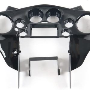 Kit de carenado interior doble DIN para carenado de murciélago compatible con Harley-Davidson Touring FLH 1998-2013 negro brillante Kit de carenado interior doble DIN para carenado de murciélago compatible con Harley-Davidson Touring FLH 1998-2013 negro brillante
