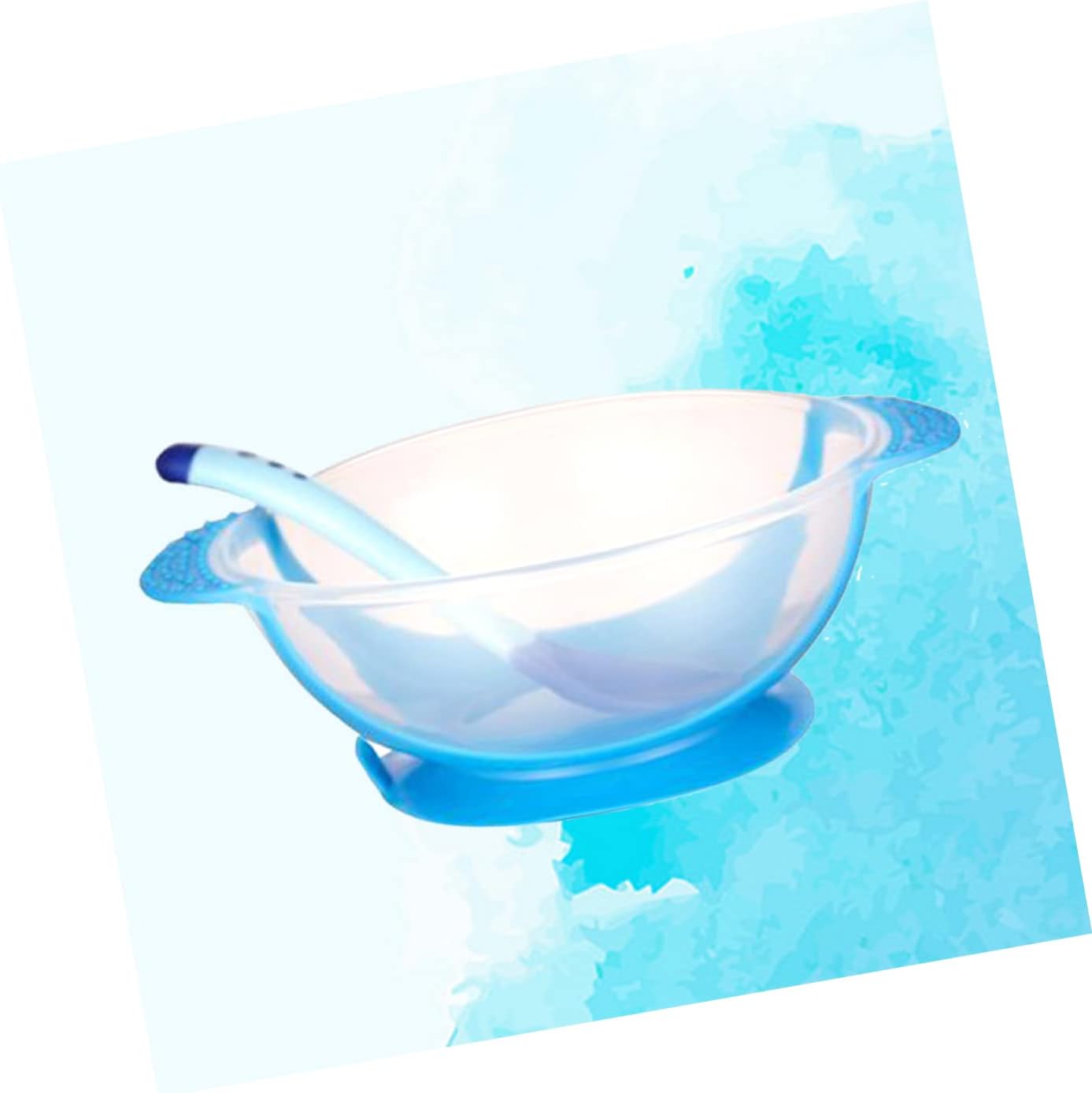 Kisangel Ventosa Vajilla Detección Temperatura Silicona Cambio De Color De Alimentación Taza Al Azar Cuchara De Succión Cubiertos Resistente Tazón