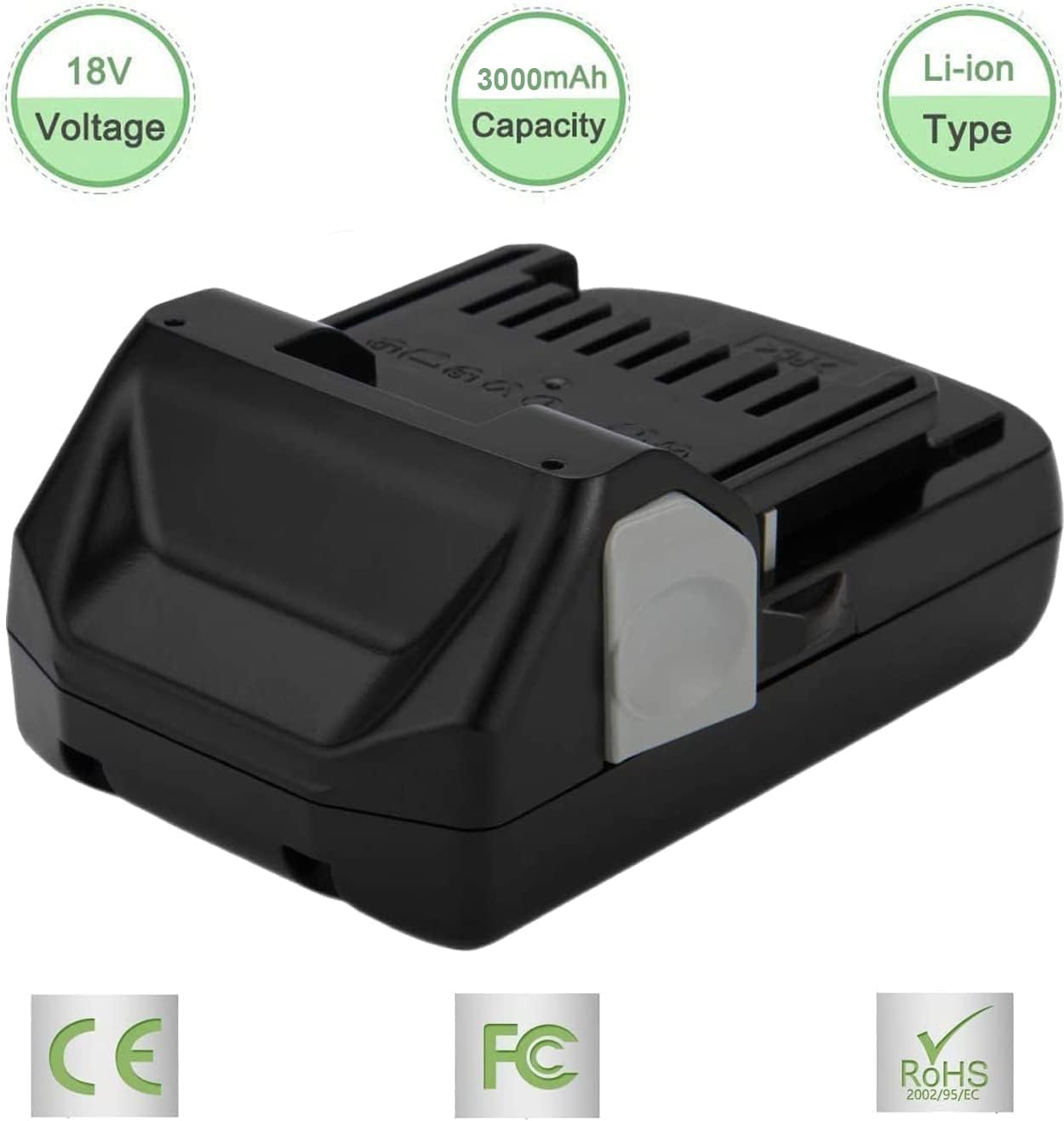 Paquete de 2 baterías de 18 V compatibles con Hitachi BSL1815X BSL1815S BSL1830 BSL1830C 330139 330557 339782 batería de repuesto de iones de litio