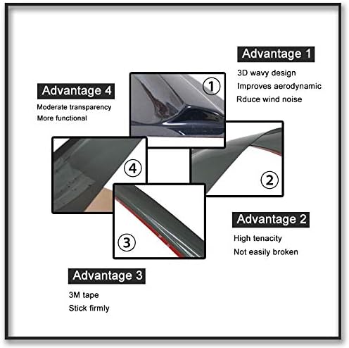 MUCO MCD407 Deflector de lluvia para ventana lateral, 4 piezas, compatible con Frontier Crew Cab 2005 06 07 08 09 10 11 12 13 14 15 16 17 18 19 20