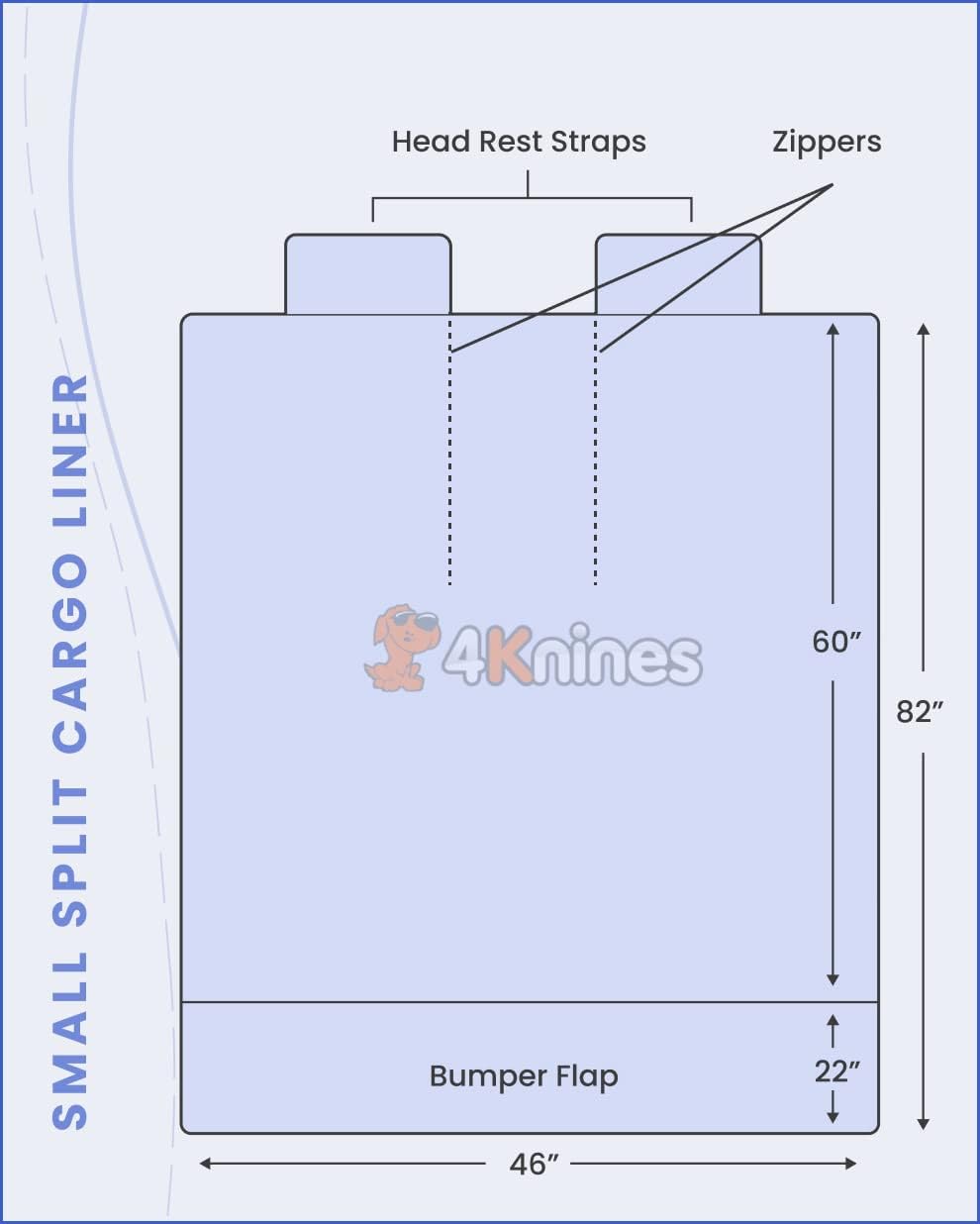 4Knines Forro de carga para asientos plegables, compatible con paso de reposabrazos y división 6040, compañía con base en Estados Unidos, pequeño,