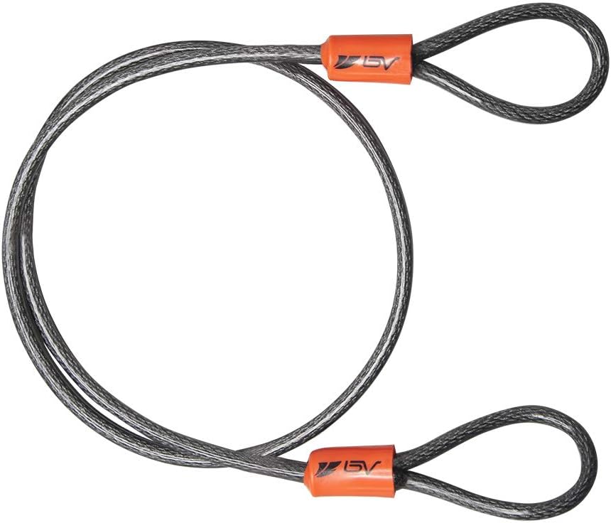 BV Cable de bloqueo de bicicleta de 2.5 pies con bucles, cable de acero trenzado resistente a los cortes de 0.197 in (316 pulgadas), versátil y