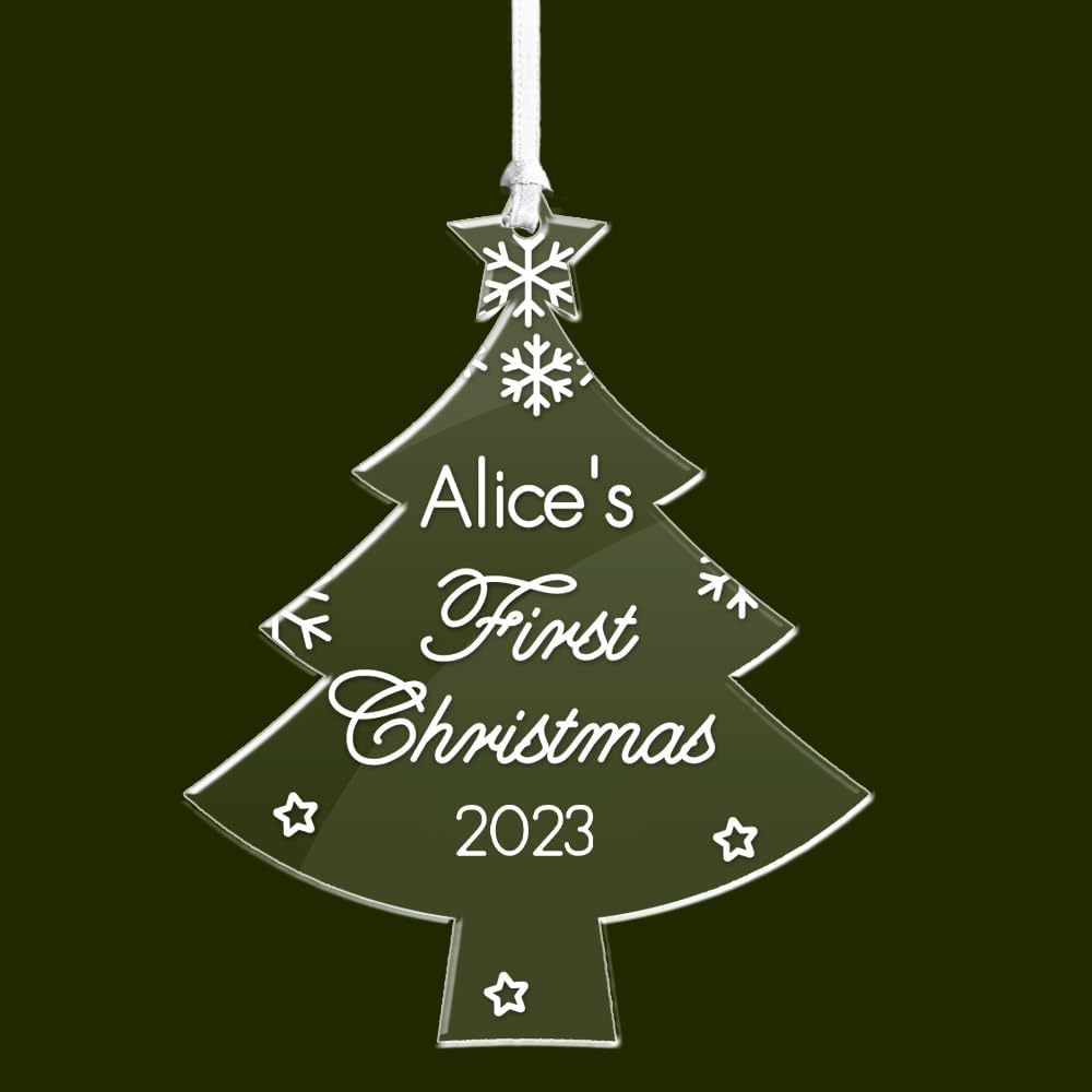 Adornos de Navidad personalizados para la primera Navidad del bebé, adornos de árbol de Navidad para bebés, adornos acrílicos de recuerdo