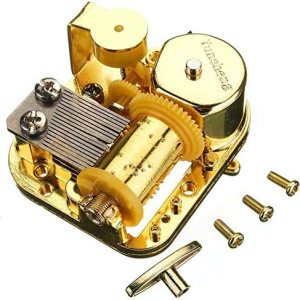 Pursuestar Caja de música con mecanismo musical de cuerda chapada en oro de 18 notas con tornillos de llave, es un mundo pequeño Pursuestar Caja de música con mecanismo musical de cuerda chapada en oro de 18 notas con tornillos de llave, es un mundo pequeño