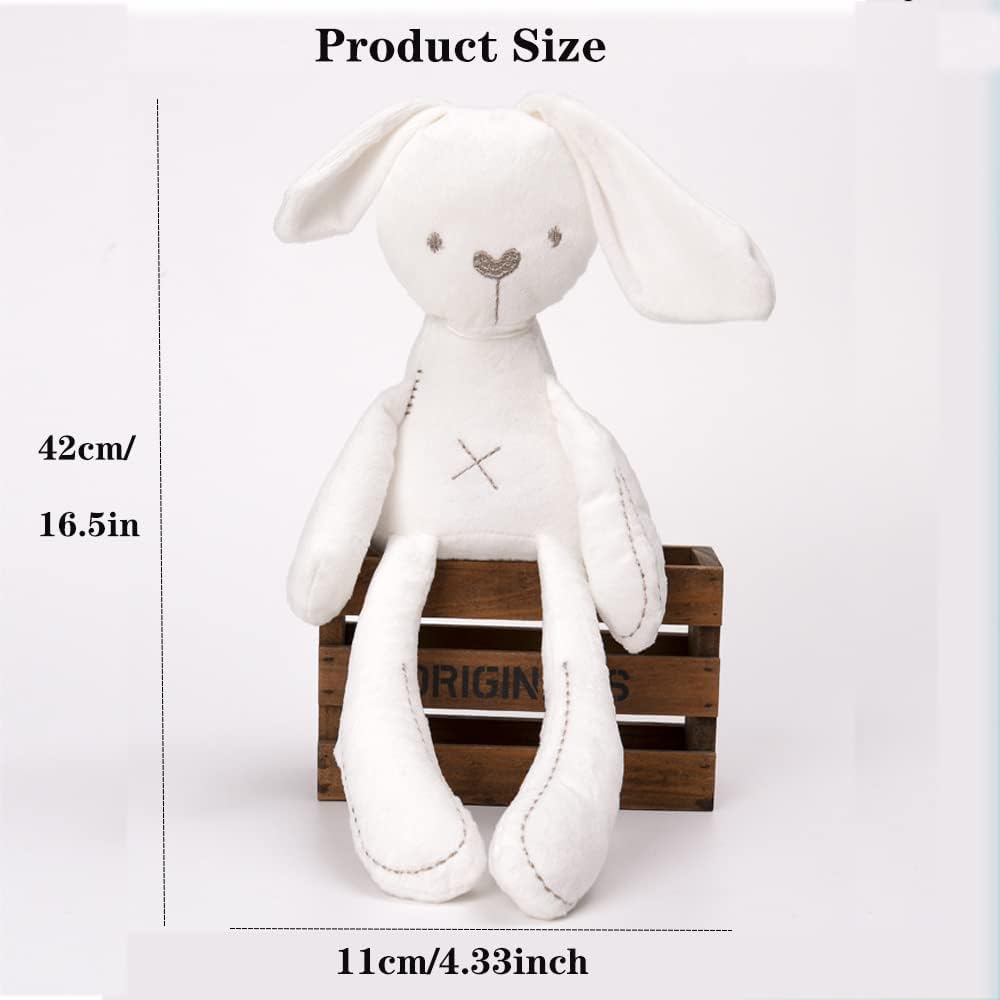 Paquete de 2 juguetes de peluche de conejo, conejito de peluche de Pascua, peluche de conejo para dormir, relleno de algodón suave, regalos de