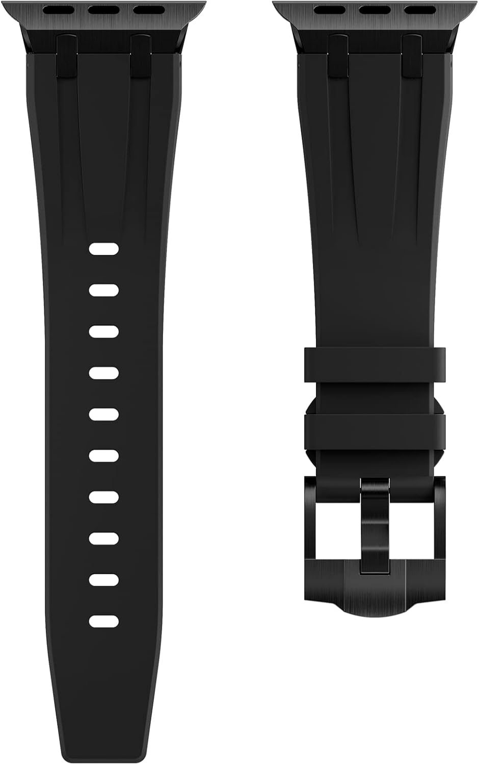 Compatible con Apple Watch Ultra 2 Band para hombre, correa de silicona y hebilla de acero inoxidable diseñada para iPhone Watch, correas iWatch