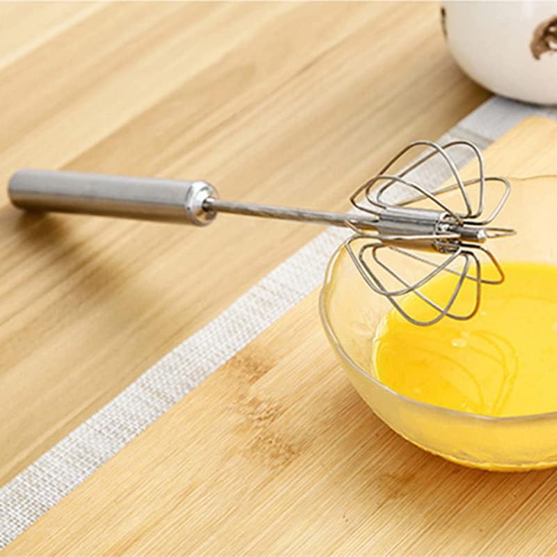 Batidor de huevos giratorio semiautomático Mezclador manual de crema de acero inoxidable Herramienta de cocina para el hogar