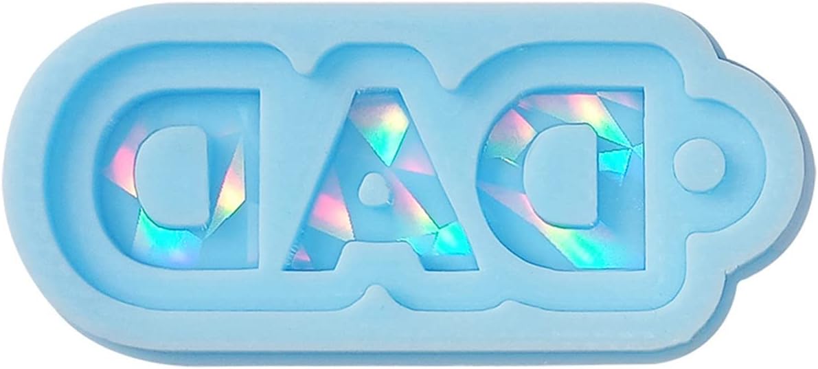 Molde de silicona brillante para mamá y papá, molde de luz y adorno, llavero de bricolaje, joyería de resina epoxi, moldes para manualidades de