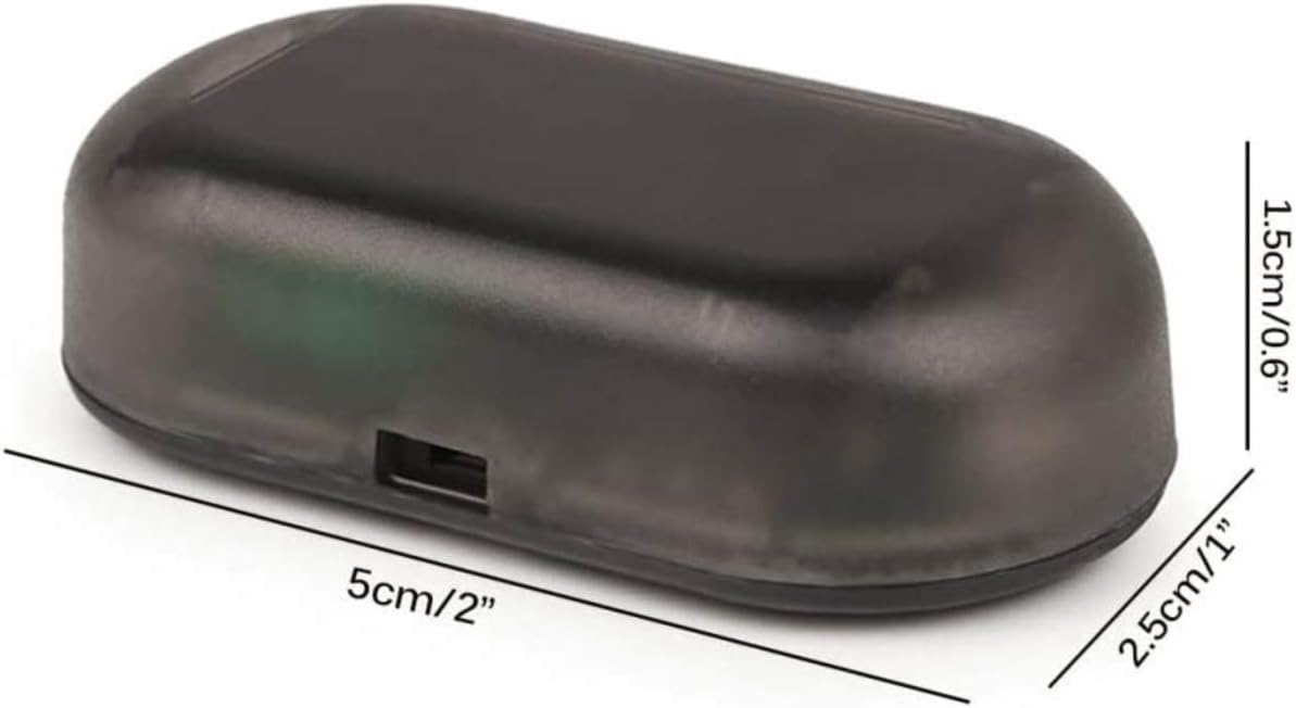 Luz de alarma de coche de energía solar simulada simulada alarma antirrobo LED intermitente luz de seguridad con nuevo puerto USB, rojo x2