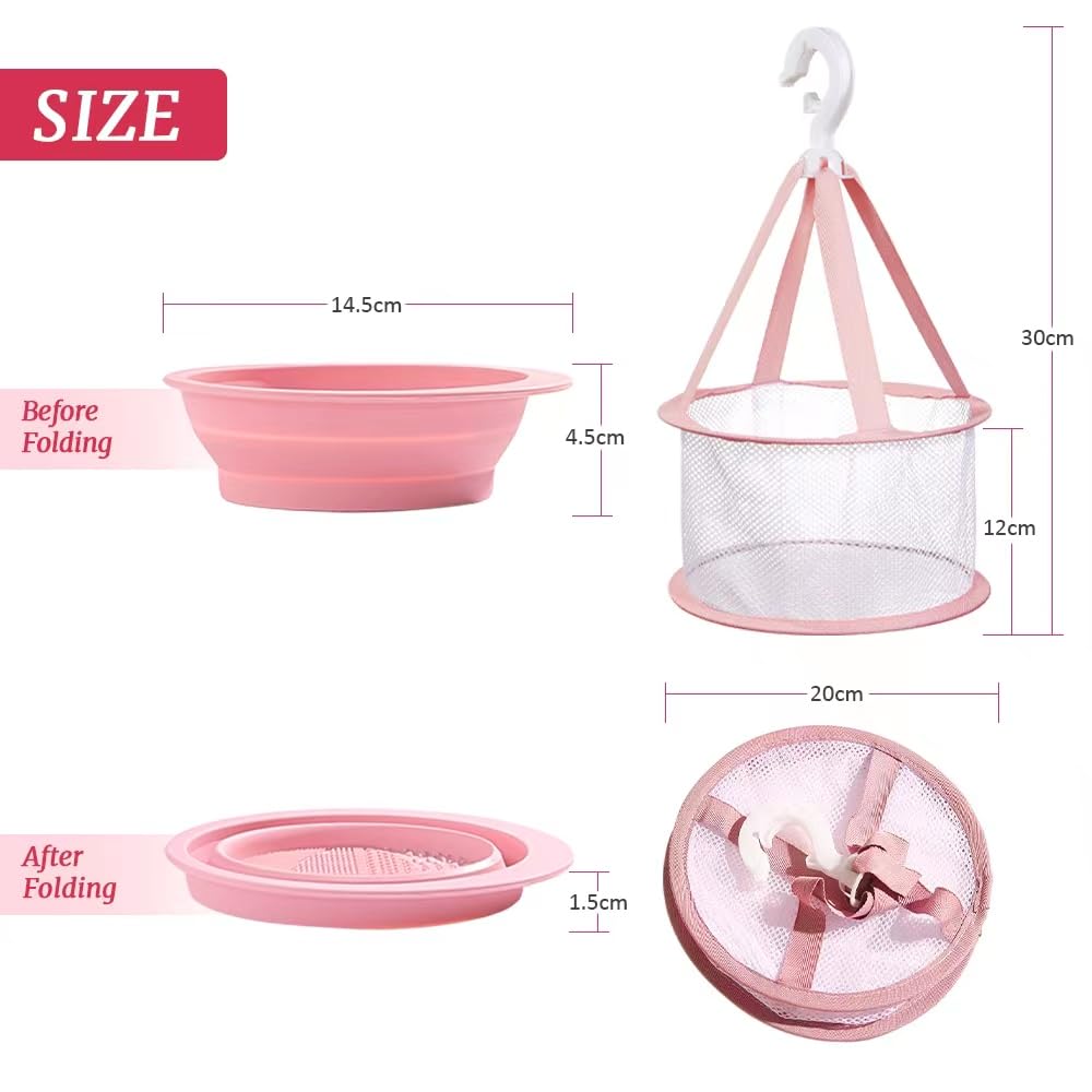 Estera de limpieza de brochas de maquillaje y red de secado colgante, cepillo de maquillaje de silicona plegable Almohadilla de limpieza Tazón de