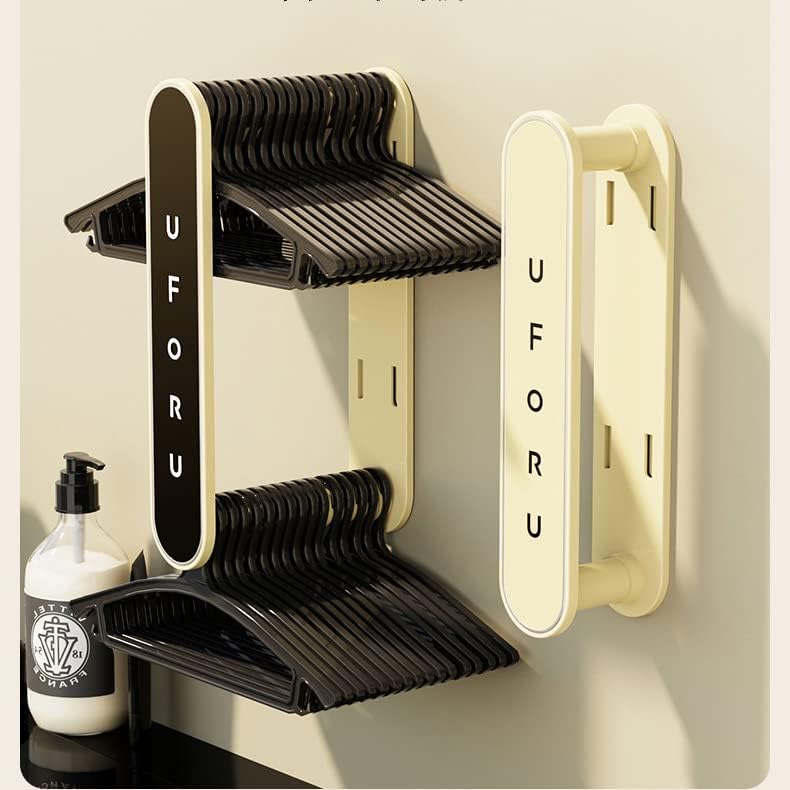 Organizador telescópico apilador, soporte para colgar ropa montado en la pared, sin taladrar, plegable, ahorro de espacio, almacenamiento para