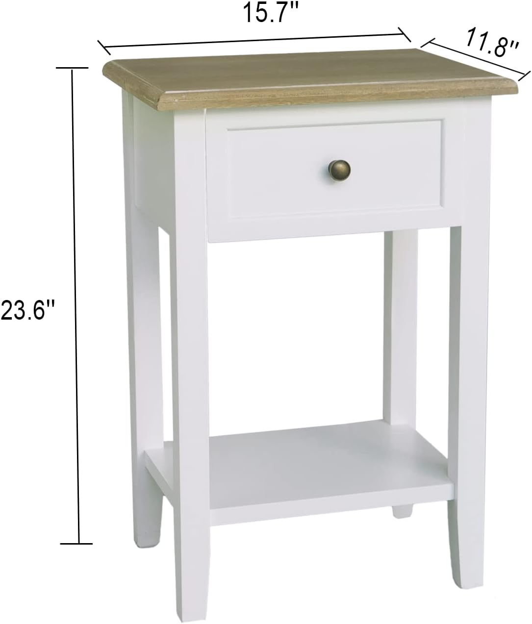 MaxSmeo Mesita de noche de granja, mesita de noche blanca con almacenamiento, mesita de noche moderna de madera, mesas auxiliares para sala de