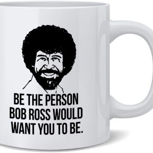 Taza de café con cita de Bob Ross Be The Person Quote Be The Person Would Want You to Be Funny Genial, motivacional, estilo retro, vintage, energía Taza de café con cita de Bob Ross Be The Person Quote Be The Person Would Want You to Be Funny Genial, motivacional, estilo retro, vintage, energía