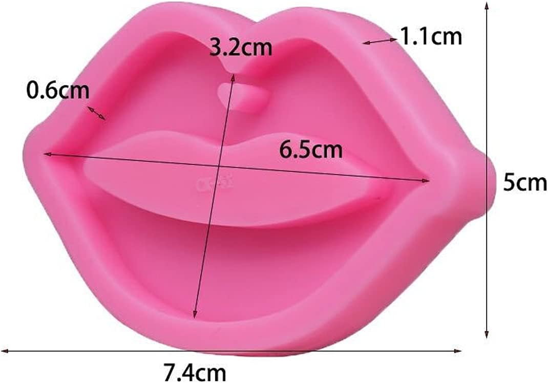 OHAOLYLE 3 moldes de gel de sílice para labios, forma de boca, moldes de resina epoxi con agujero para decoración de llavero, colgante, bricolaje,