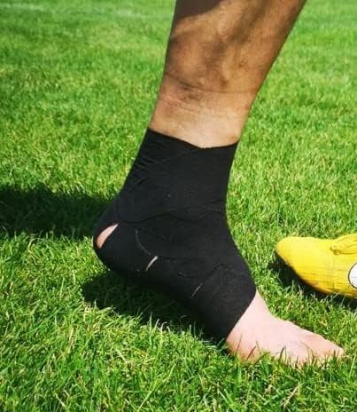 Cinta deportiva negra de alta calidad – 1 12 pulgadas x 45 pies por rollo – 100% algodón con óxido de zinc – Diseño en zig zag fácil de rasgar