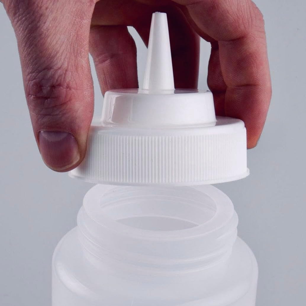 Tezzorio – Botellas de plástico transparente de boca ancha de 32 onzas de alto rendimiento de 32 onzas  dispensadores convenientes y versátiles sin