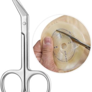 Suministros de ostomía, tijeras de ostomía, tijeras de acero inoxidable para médicos, enfermeras, enfermería veterinaria en el hogar, 4.3 x 2.1 Suministros de ostomía, tijeras de ostomía, tijeras de acero inoxidable para médicos, enfermeras, enfermería veterinaria en el hogar, 4.3 x 2.1