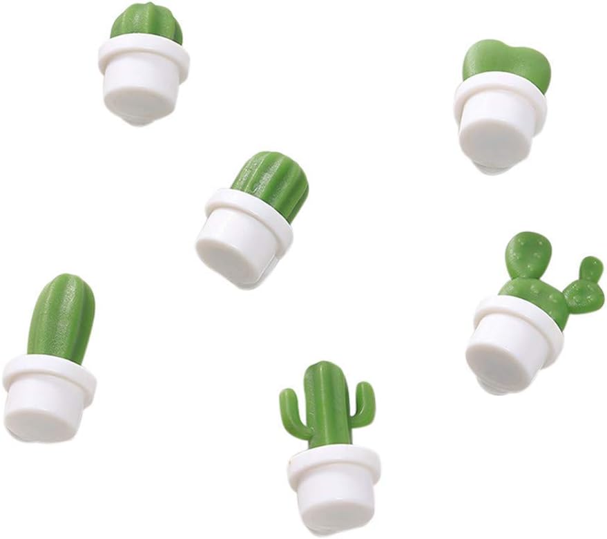 Imán de cocina para nevera, imán de oficina, pizarra blanca y tablero de limpieza en seco, bonito y colorido diseño en maceta, 12 juegos de cactus 2
