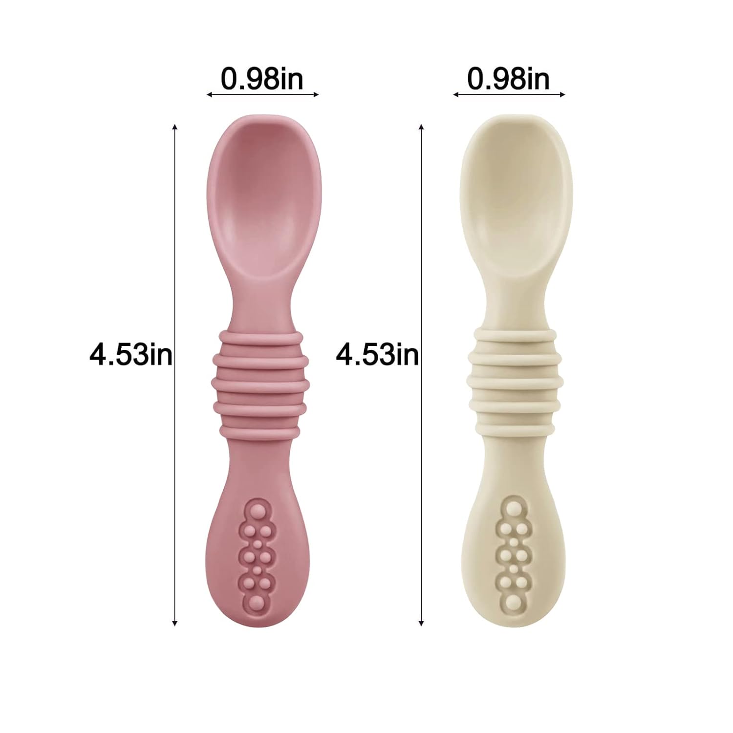 PandaEar Paquete de 2 placas de succión de silicona para bebés con 2 cucharas para autoalimentación, platos de succión 100% de silicona para niños
