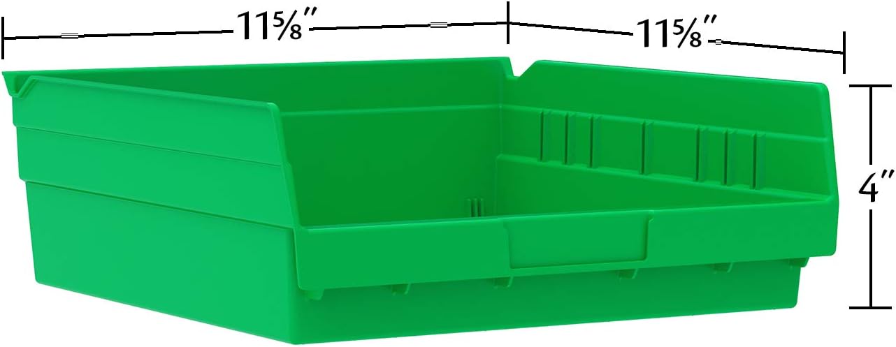 Akro-Mils 30170 – Caja de plástico para estantes anidados, (12 x 11 x 4 pulgadas), color rojo, (paquete de 12)