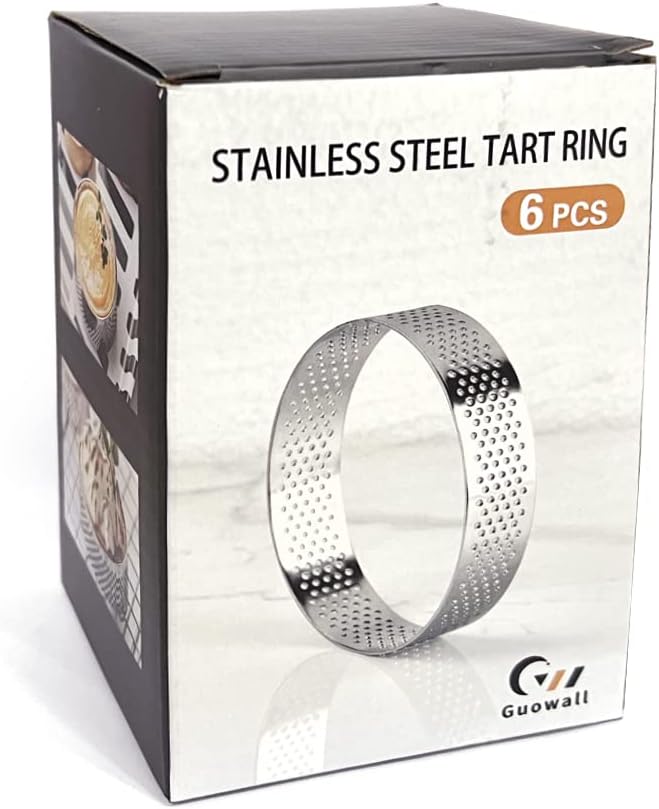 Guowall Anillo para tarta de acero inoxidable, molde de metal para pastelería para tartaleta circular, postre francés, corteza de tarta de fruta