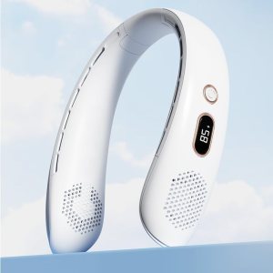 YONGYUN Ventilador colgante de cuello portátil, 3 velocidades ajustables, de larga duración con ventilador de enfriamiento de pantalla LED, YONGYUN Ventilador colgante de cuello portátil, 3 velocidades ajustables, de larga duración con ventilador de enfriamiento de pantalla LED,