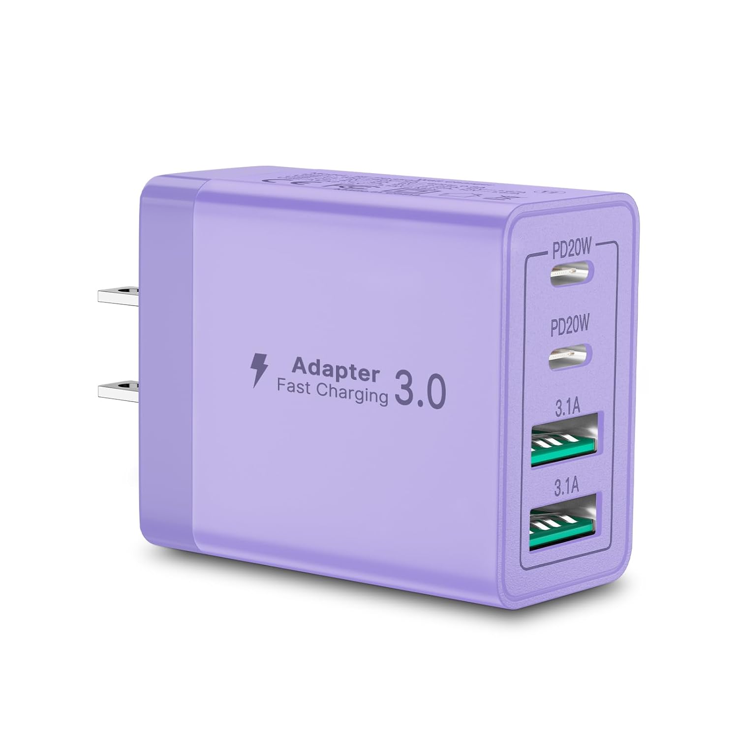 Aioneus – Cargador de pared USB C, 40 W, 4 puertos, rápido USB C, bloque de carga de doble puerto PD + QC, multipuerto tipo C, bloque de carga para