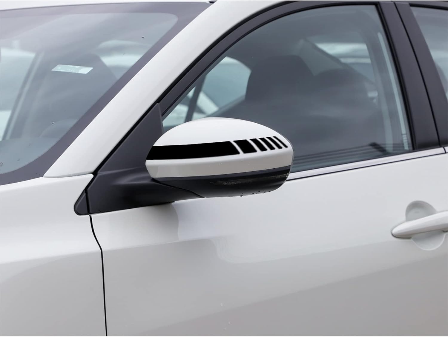 nuoozy Universal Car Body Sports Racing Stripe Calcomanías gráficas para capucha lateral falda exterior espejo NJ021 negro (6 unidades)